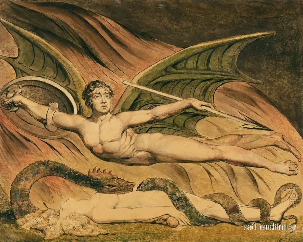 Reproduktion av målningen Satan exalterad över Eva - William Blake - Bild 2