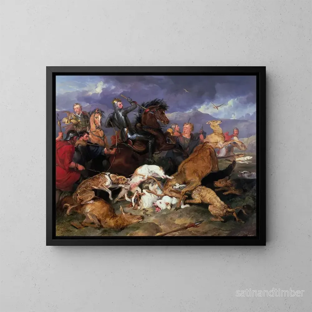 Reproduktion av målningen La chasse de Chevy Chase - Sir Edwin Henry Landseer