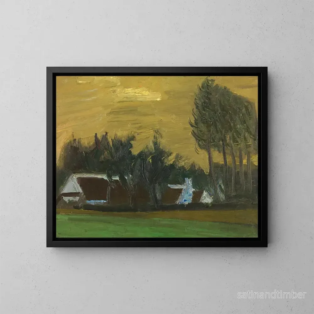 Reproduktion av målningen Landskap med svarta italienska popplar – Gustave De Smet Reproduktion av målningen Landskap med svarta italienska popplar – Gustave De Smet