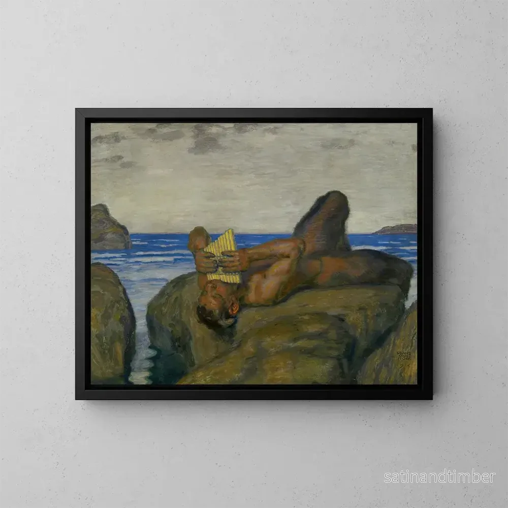 Reproduktion av målningen Faune soufflant - Franz von Stuck