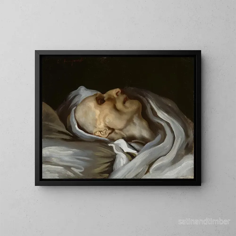 Reproduktion av målningen av Théodore Géricault på sin dödsbädd - Émile Champmartin