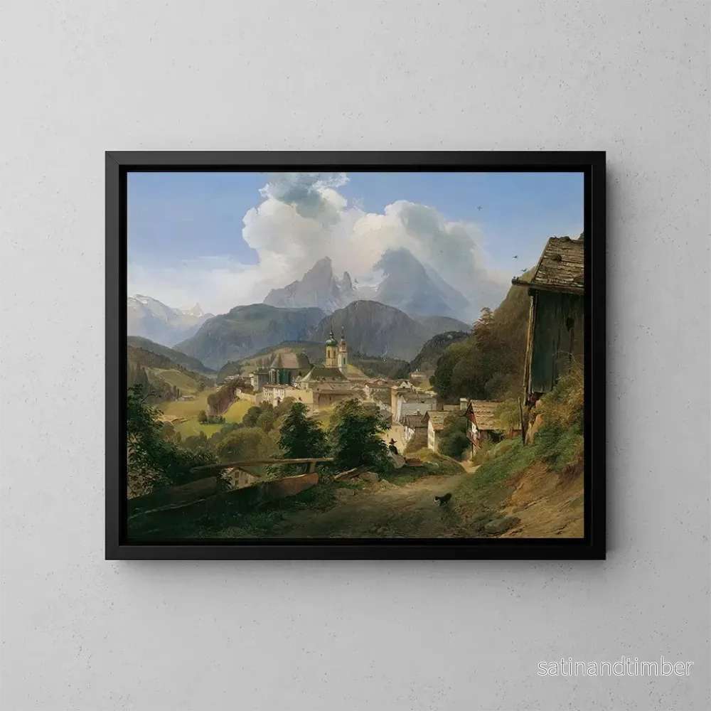 Reproduktion av målningen Berchtesgaden med Watzmann - Johann Fischbach