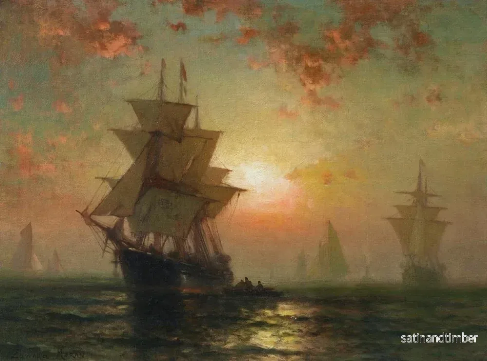 Reproduktion av målningen Bateaux de nuit - Edward Moran - Bild 2