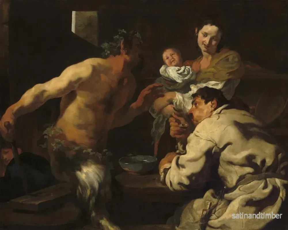 Reproduktion av målningen Le satyre et le paysan - Johann Liss - Bild 2