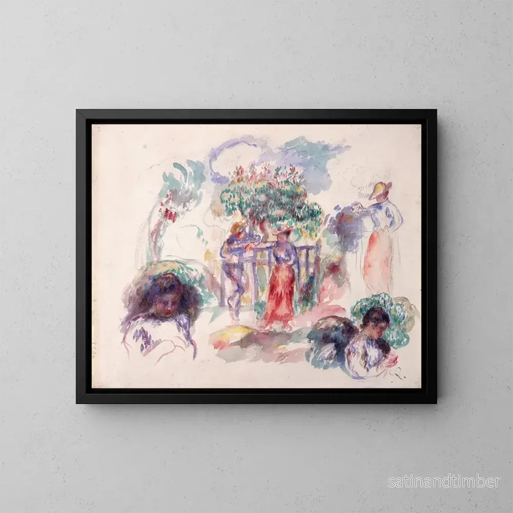 Reproduktion av målningen Figures sous un arbre - Pierre-Auguste Renoir