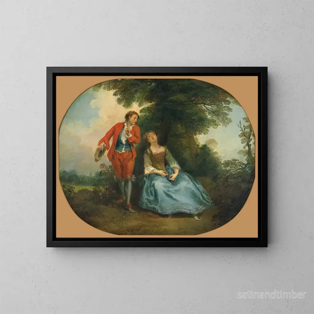 Reproduktion av målningen Bergère endormie - Nicolas Lancret