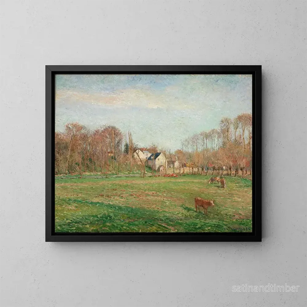 Reproduktion av målningen av fält och kvarn i Osny - Camille Pissarro