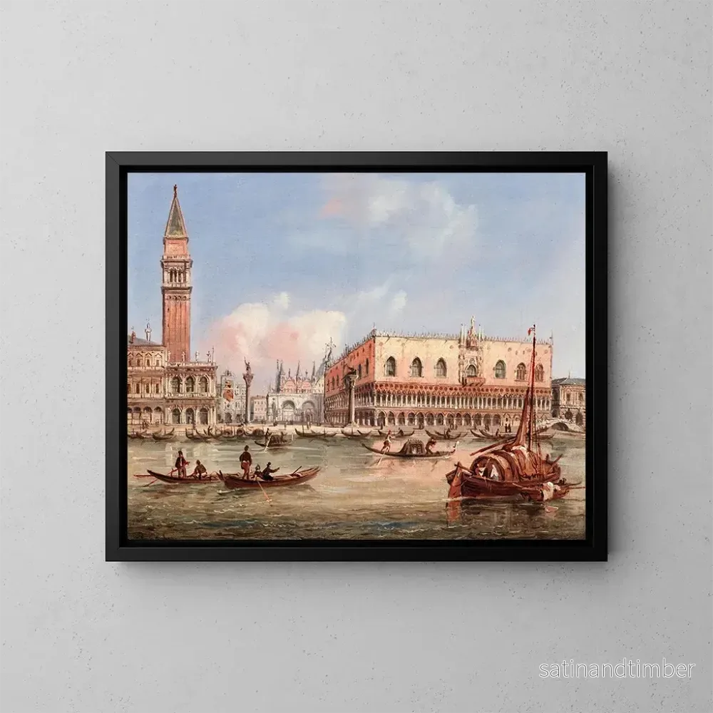 Reproduktion av målningen Venise, vy av Piazzetta och Dogepalatset från Bacino di San Marco – Carlo Grubacs Reproduktion av målningen Venise, vy av Piazzetta och Dogepalatset från Bacino di San Marco – Carlo Grubacs