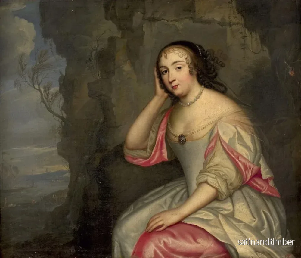 Reproduktion av målningen Porträtt av Madame de Maintenon i ett marint landskap - Henri Beaubrun - Bild 2