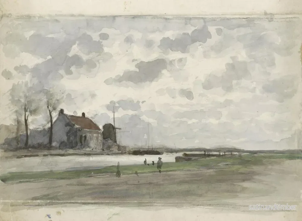 Reproduktion av målningen Navigering med ett kvarn - Julius Jacobus van de Sande Bakhuyzen - Bild 2