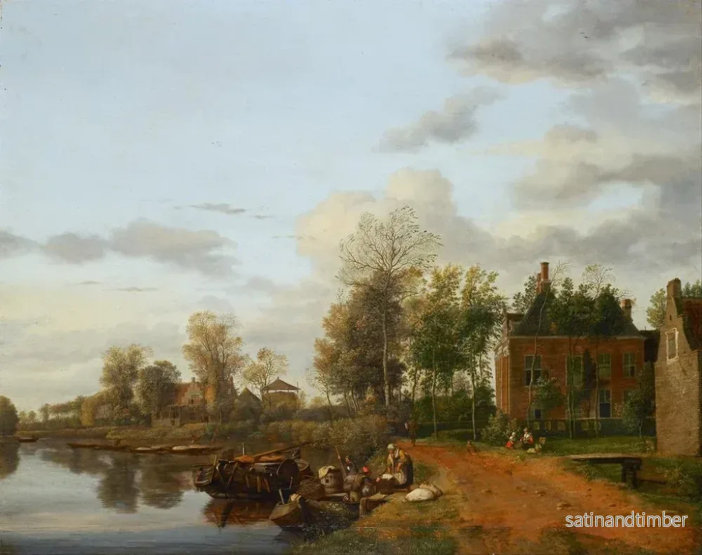 Reproduktion av målningen av ett lantligt hus vid Vliet nära Delft - Jan van der Heyden - Bild 2