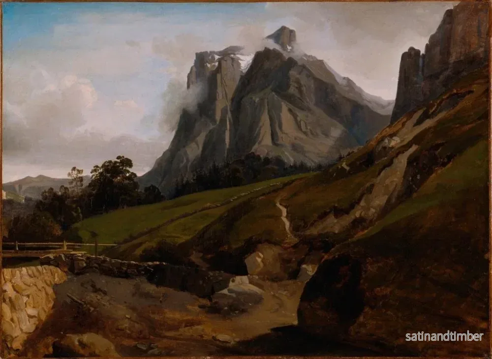 Reproduktion av målningen Le Wetterhorn, Schweiz - Théodore Caruelle d'Aligny - Bild 2