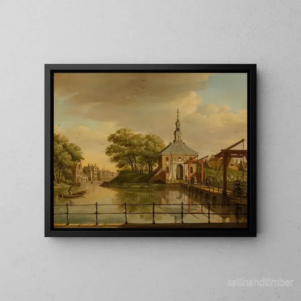 Reproduktion av målningen Vue de la Zijlpoort à Leyde – Paulus Constantijn la Fargue Reproduktion av målningen Vue de la Zijlpoort à Leyde – Paulus Constantijn la Fargue