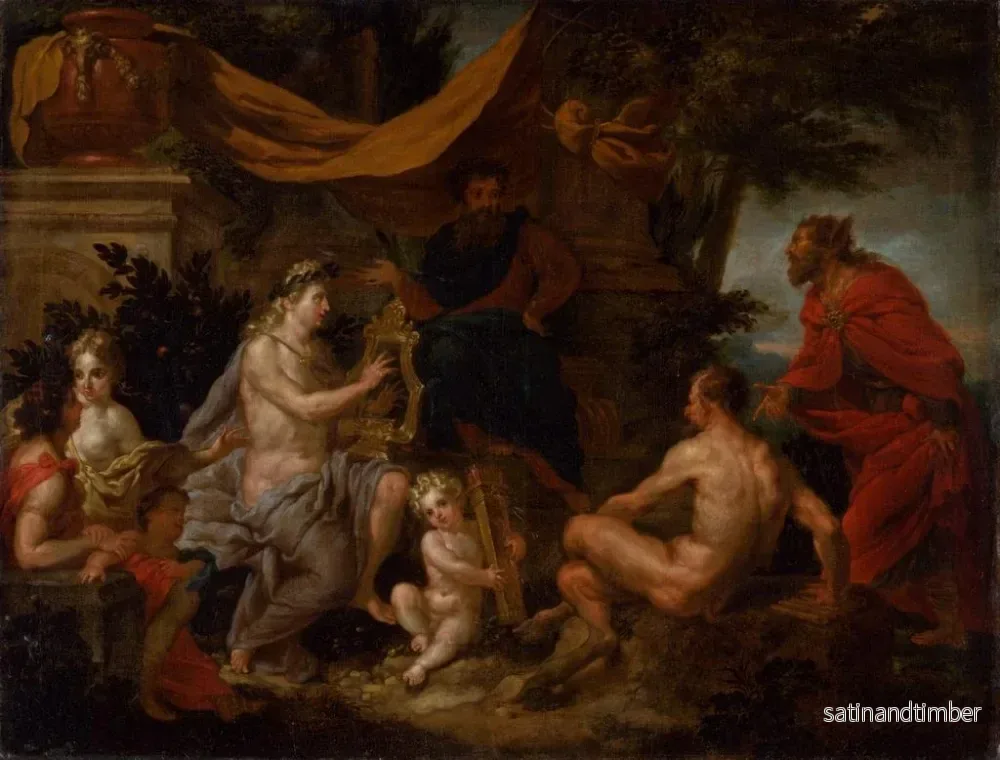 Reproduktion av målningen La compétition musicale de Pan et Apollon - Godfried Maes - Bild 2