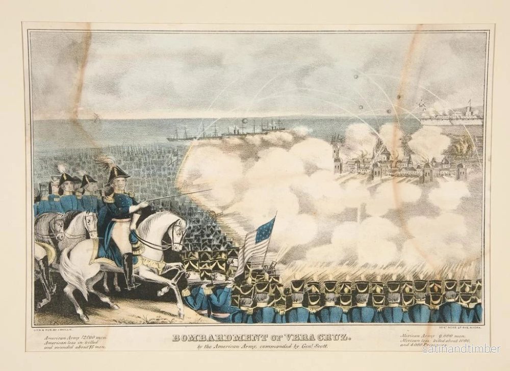 Reproduktion av målningen Bombardement de Vera Cruz - James S Baillie - Bild 2