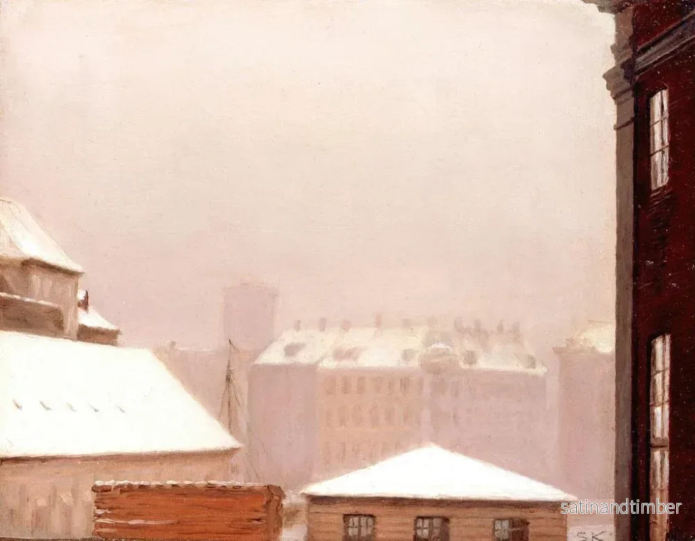 Reproduktion av målningen Tak av Köpenhamn under snön - Peder Severin Krøyer - Bild 2