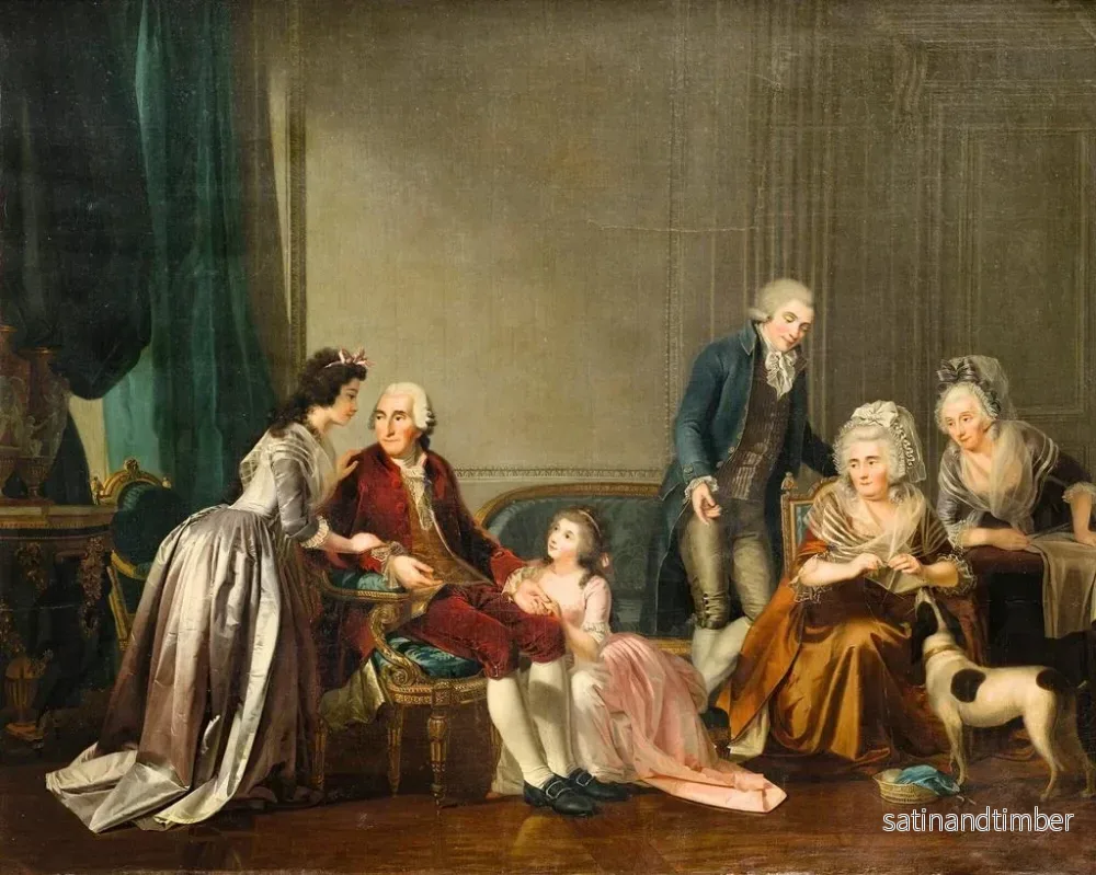 Reproduktion av målningen Familjeporträtt i ett interiör - Charles-Nicolas Guillon - Bild 2