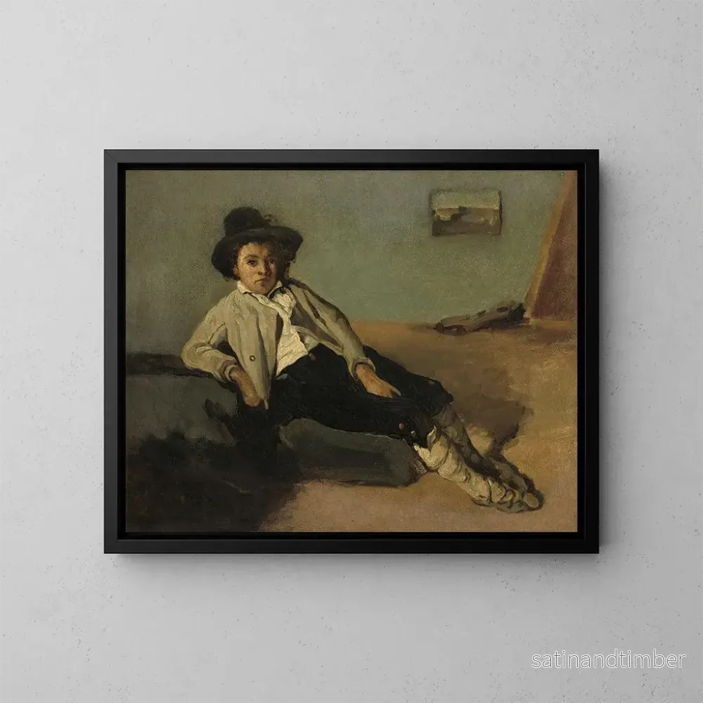 Reproduktion av målningen av en pojke från Italien – Jean-Baptiste-Camille Corot Reproduktion av målningen av en pojke från Italien – Jean-Baptiste-Camille Corot