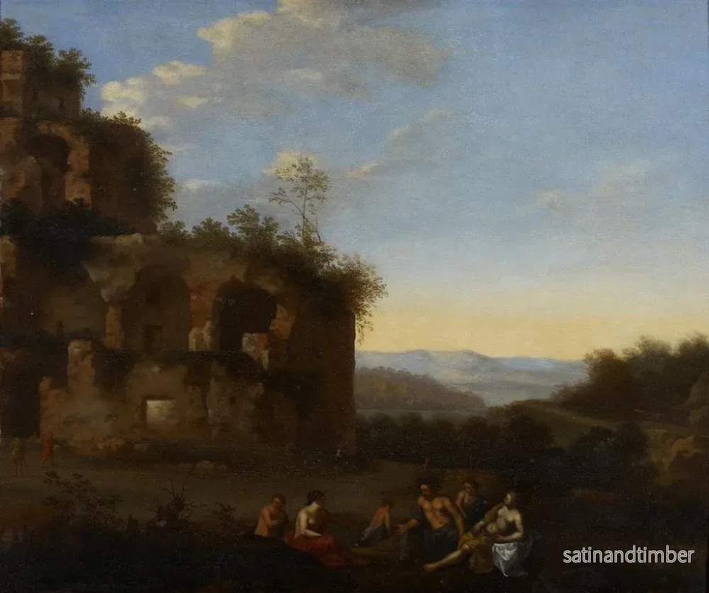 Reproduktion av målningen Landskap Italien med figurer - Johan van Haensbergen - Bild 2