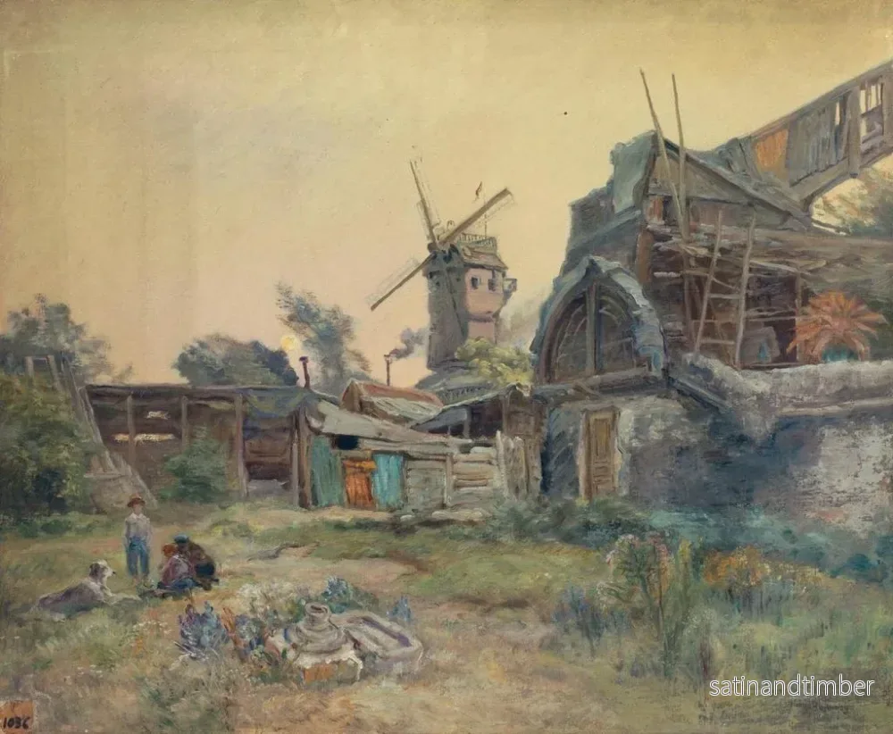 Reproduktion av målningen Moulins de Montmartre - Henri Arthur Bonnefoy - Bild 2
