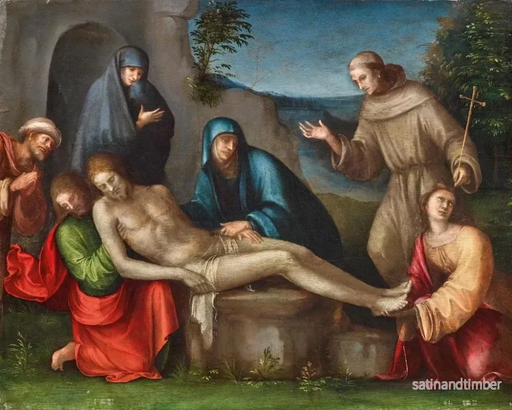 Reproduktion av målningen La Lamentation du Christ avec des anges - Francesco Raibolini - Bild 2