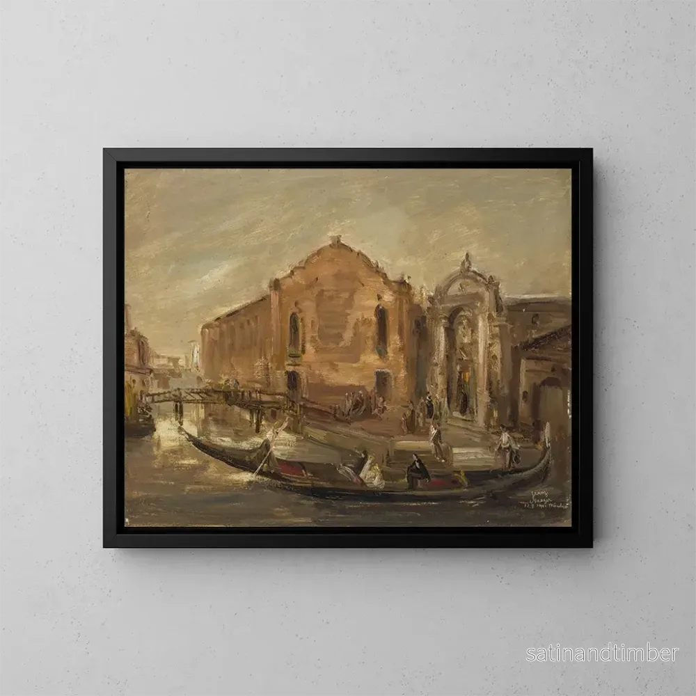 Reproduktion av målningen Promenad i gondol i Venedig vid Campo de l’Abazia – Franz Naager Reproduktion av målningen Promenad i gondol i Venedig vid Campo de l’Abazia – Franz Naager
