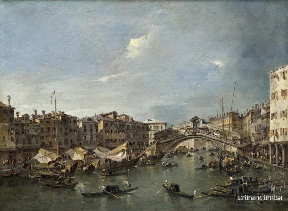 Reproduktion av målningen av Grand Canal med Rialto-bron, Venedig - Francesco Guardi - Bild 2