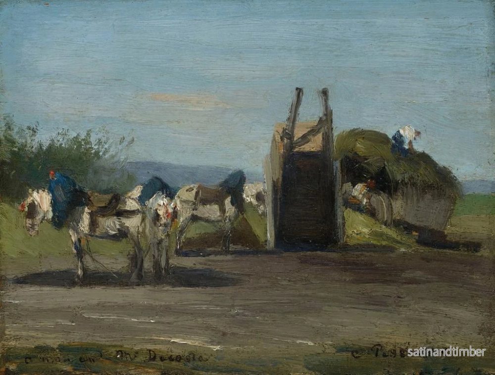 Reproduktion av målningen av vita hästar och vagnar - Camille Pissarro - Bild 2