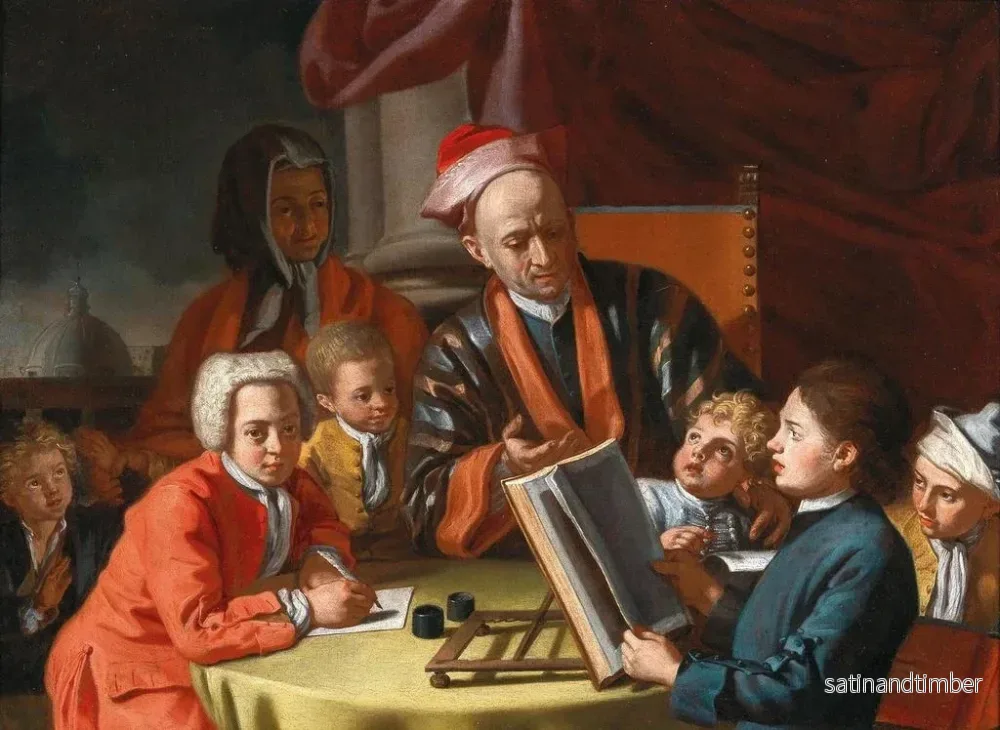Reproduktion av målningen La Leçon - Giuseppe Bonito - Bild 2