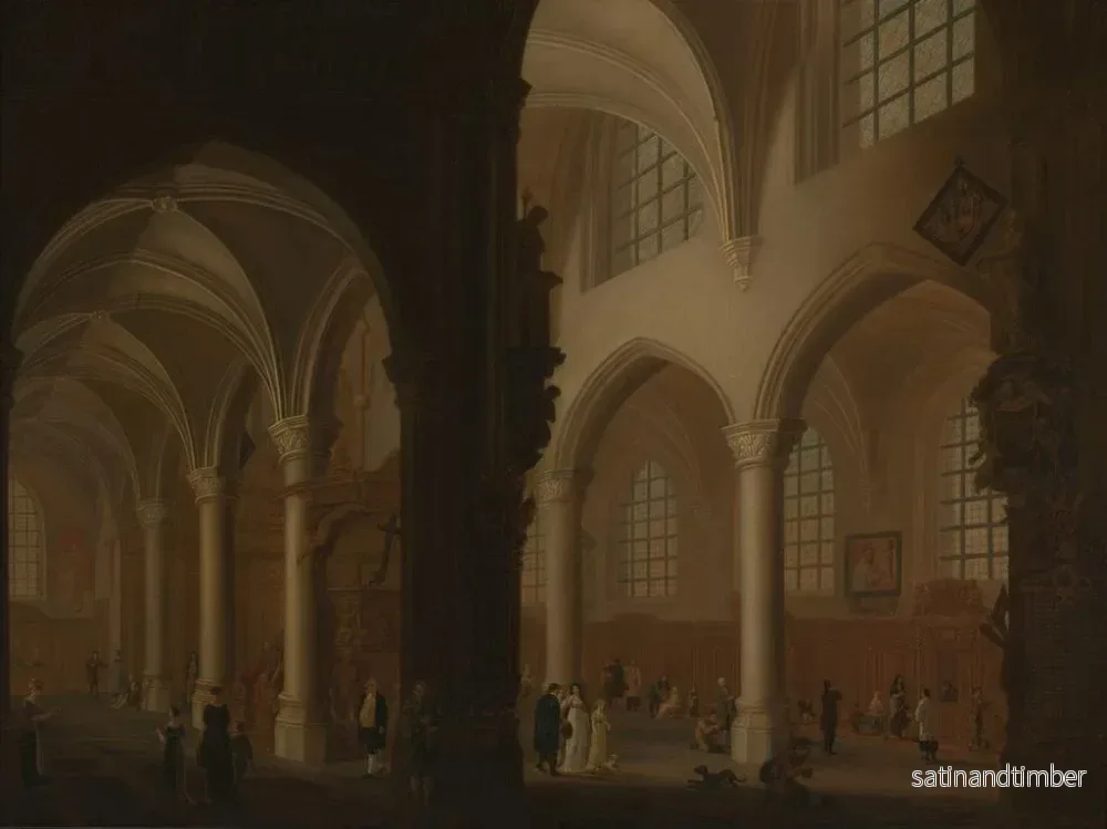 Reproduktion av målningen av den gamla kyrkan Saint-Georges i Antwerpen - Petrus Johannes van Regemorter - Bild 2