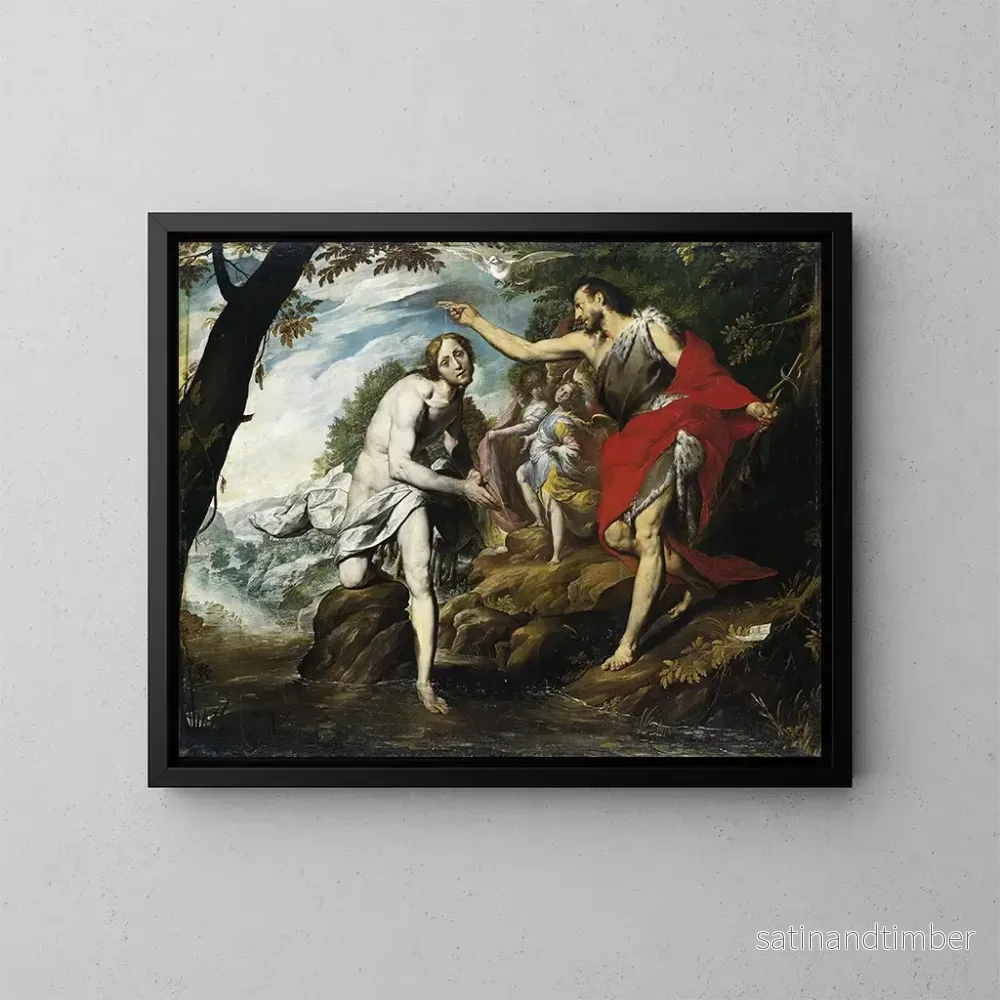 Reproduktion av målningen Le Baptême du Christ - Giovanni Battista Crespi