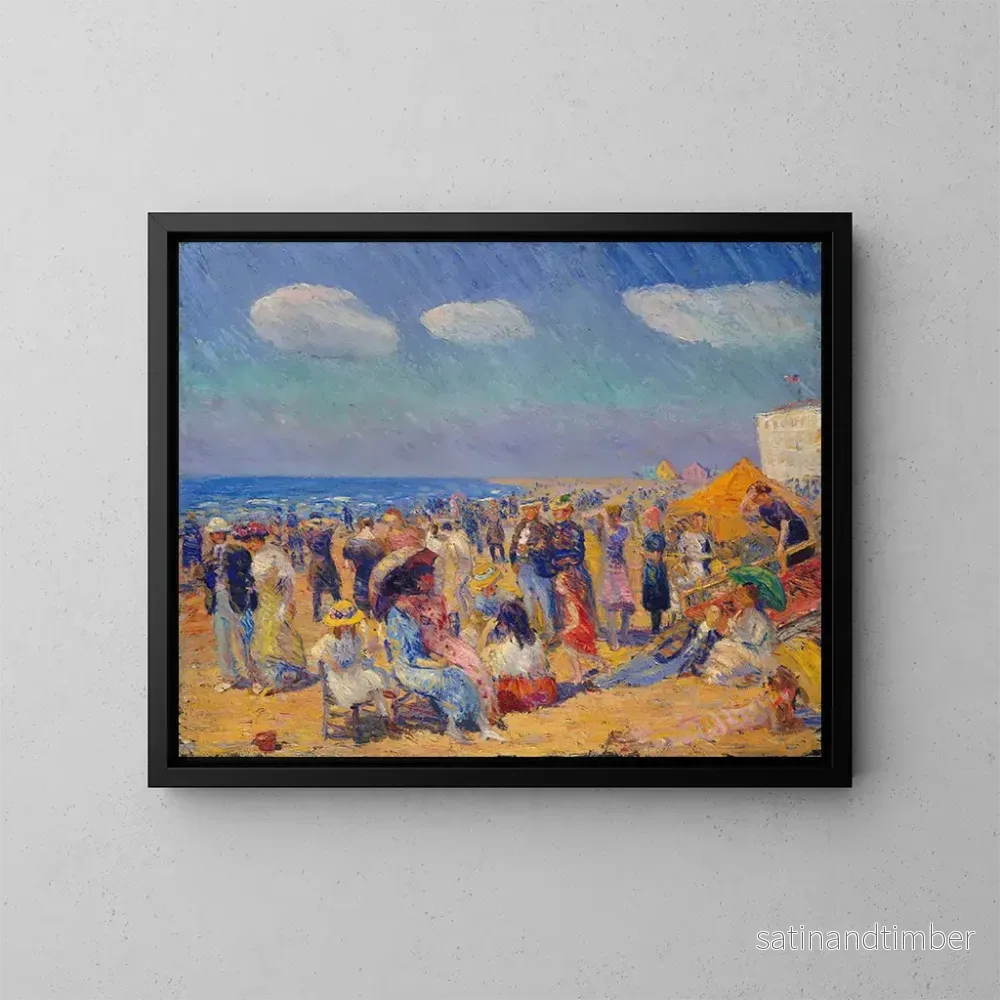 Reproduktion av målningen Folkmassa vid havsstranden - William James Glackens