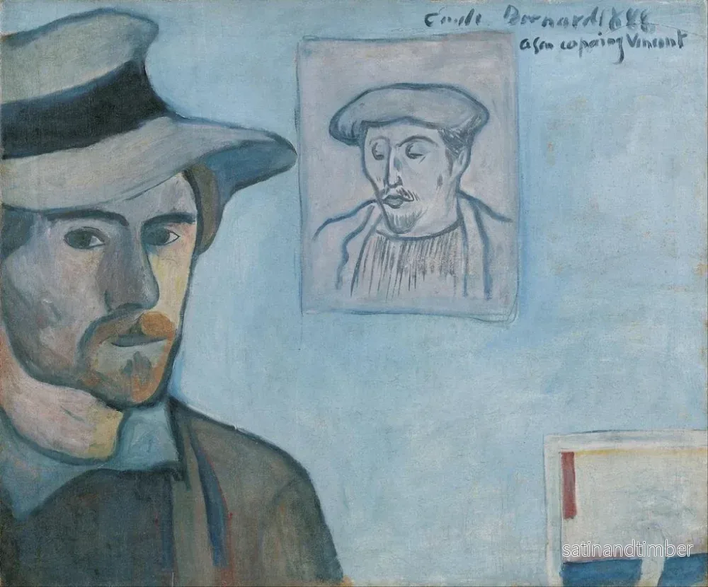 Reproduktion av målningen självporträtt med porträtt av Gauguin - Émile Bernard - Bild 2
