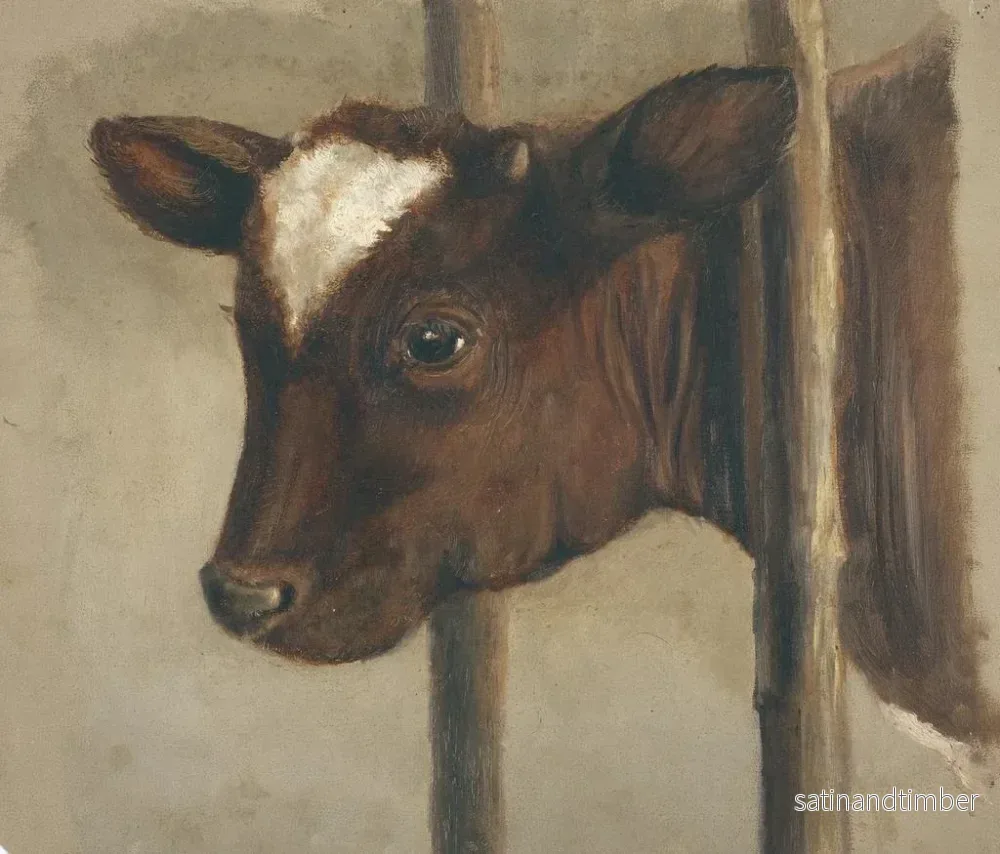 Reproduktion av målningen Tête de veau dans une étable - Floris Verster - Bild 2