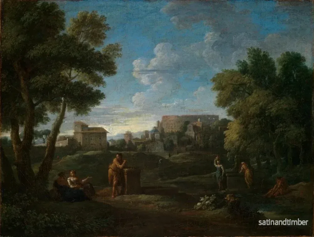 Reproduktion av målningen Landskap klassiskt nära Rom med utsikt över Palatinen och Colosseum - Jan Frans van Bloemen - Bild 2