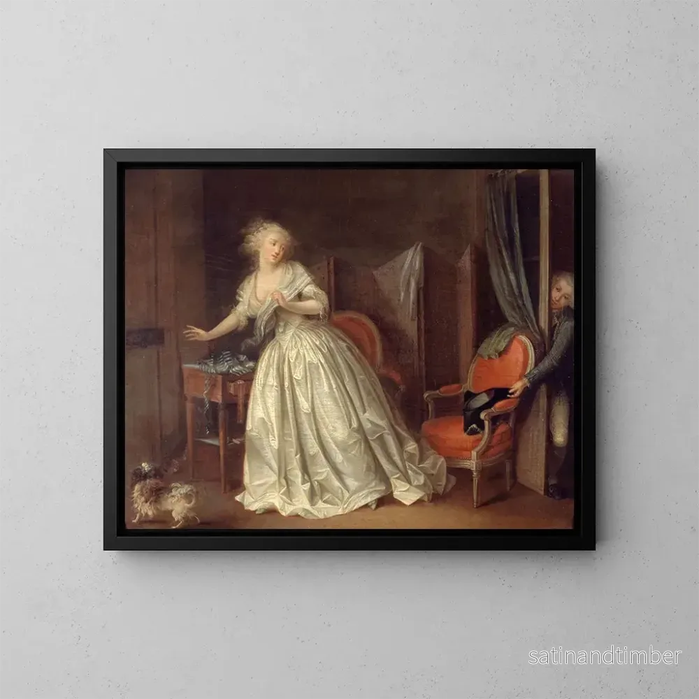 Reproduktion av målningen Le Départ précipité - Louis Léopold Boilly
