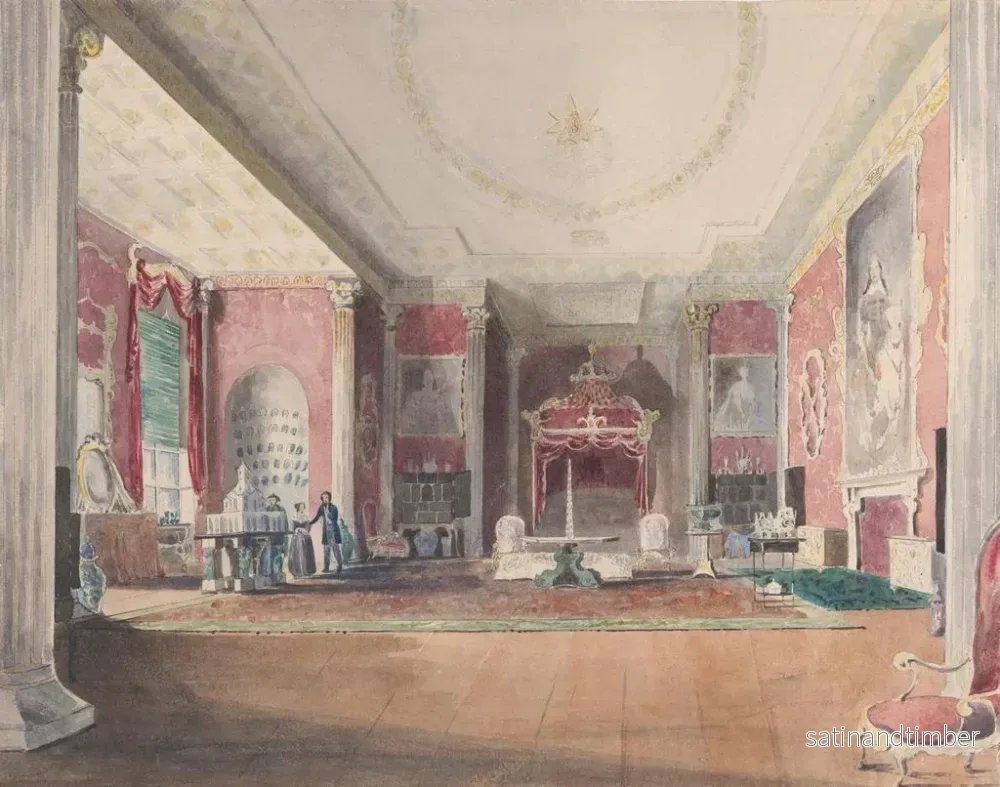 Reproduktion av målningen La chambre à coucher d'État de Stowe, Buckinghamshire - Joseph Nash - Bild 2