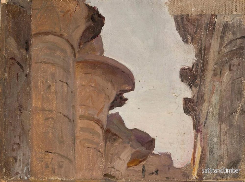 Reproduktion av målningen av huvudstaden i tempel för resor i Egypten - Jan Cybis - Bild 2