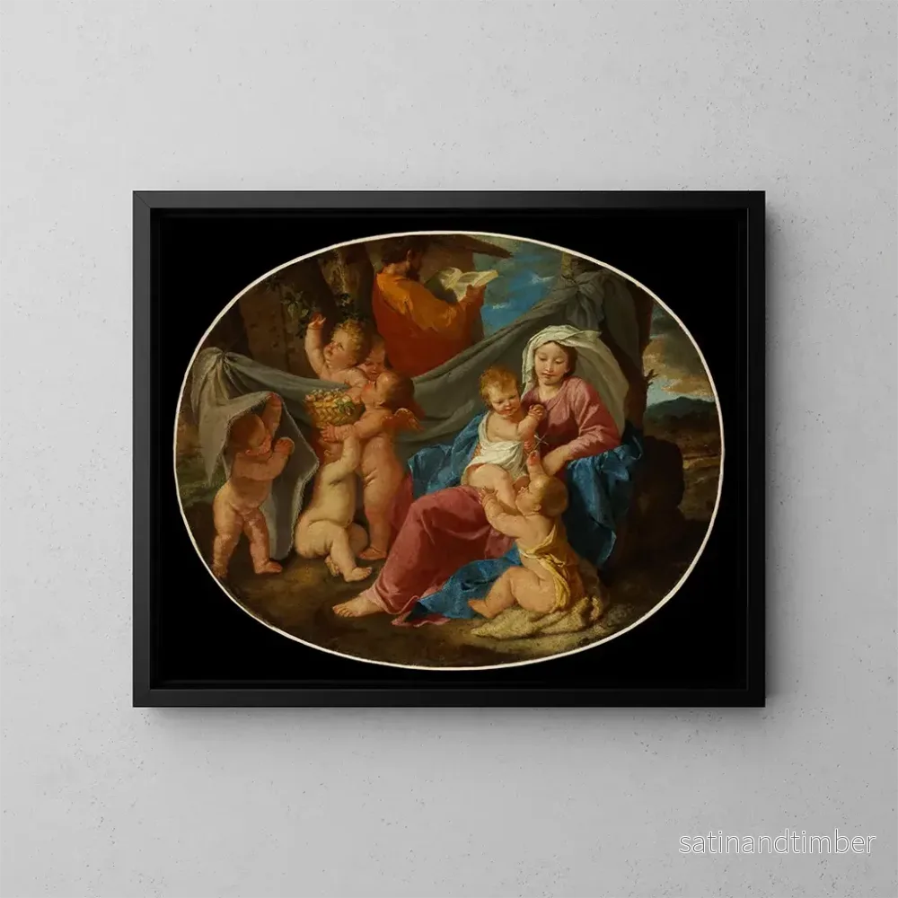 Reproduktion av målningen Le repos pendant la fuite en Égypte - Nicolas Poussin
