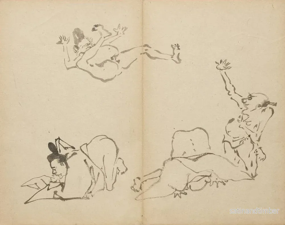 Reproduktion av målningen av hovets tävling i petser - Kawanabe Kyōsai - Bild 2