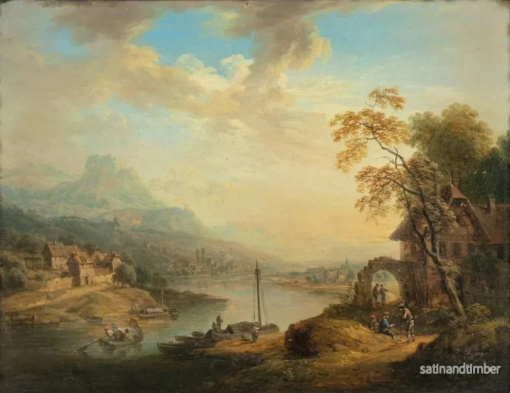Reproduktion av målningen Landskap med flod - Christian Georg Schütz l'Ancien - Bild 2