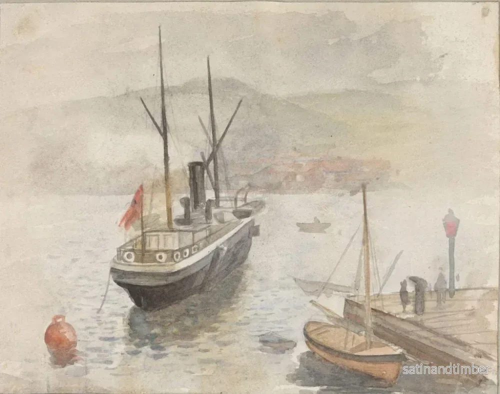 Reproduktion av målningen Båt i hamn - Frederik Collett - Bild 2