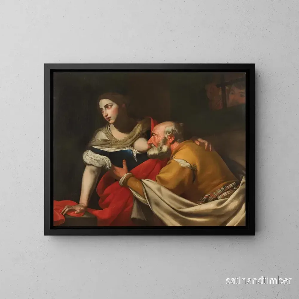 Reproduktion av målningen La Charité romaine - Giovan Francesco de Rosa