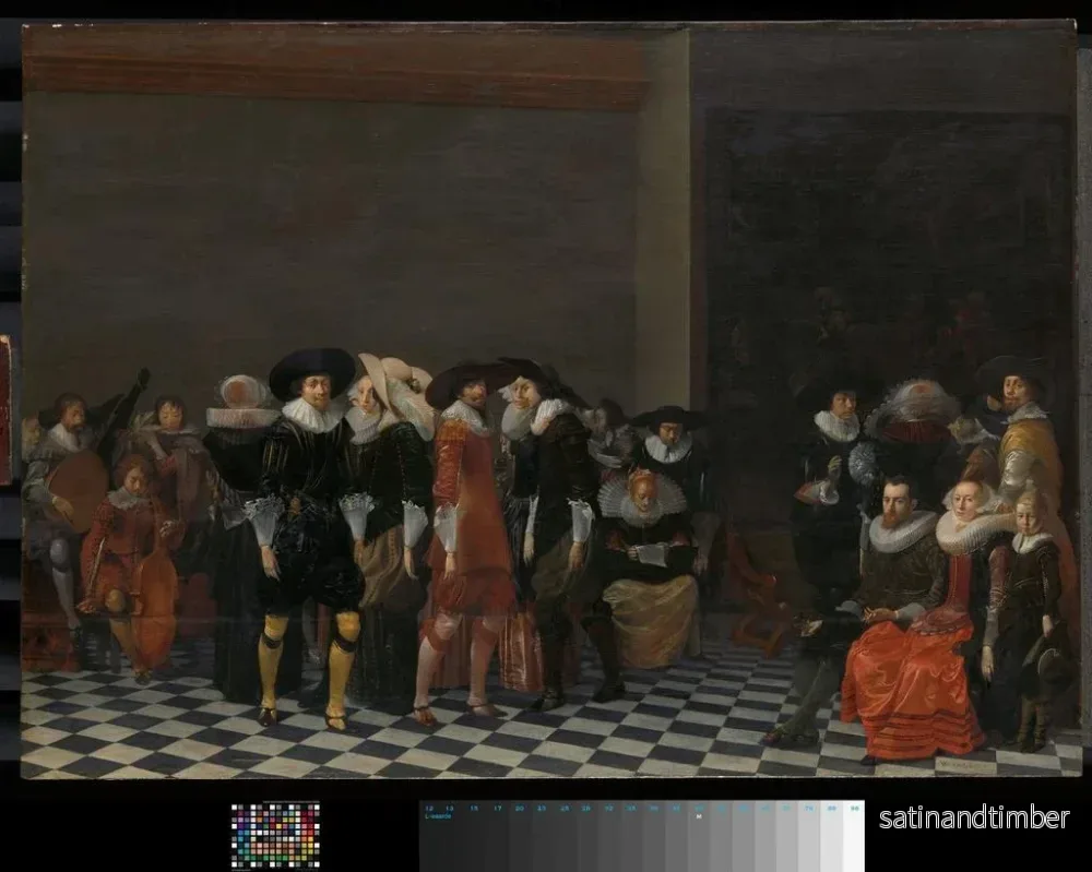 Reproduktion av målningen Ett traditionellt bröllopsfirande kallat Bröllopet av Adriaen Ploos van Amstel och Agnes van Bijler 1616 - Willem Cornelisz Duyster - Bild 2