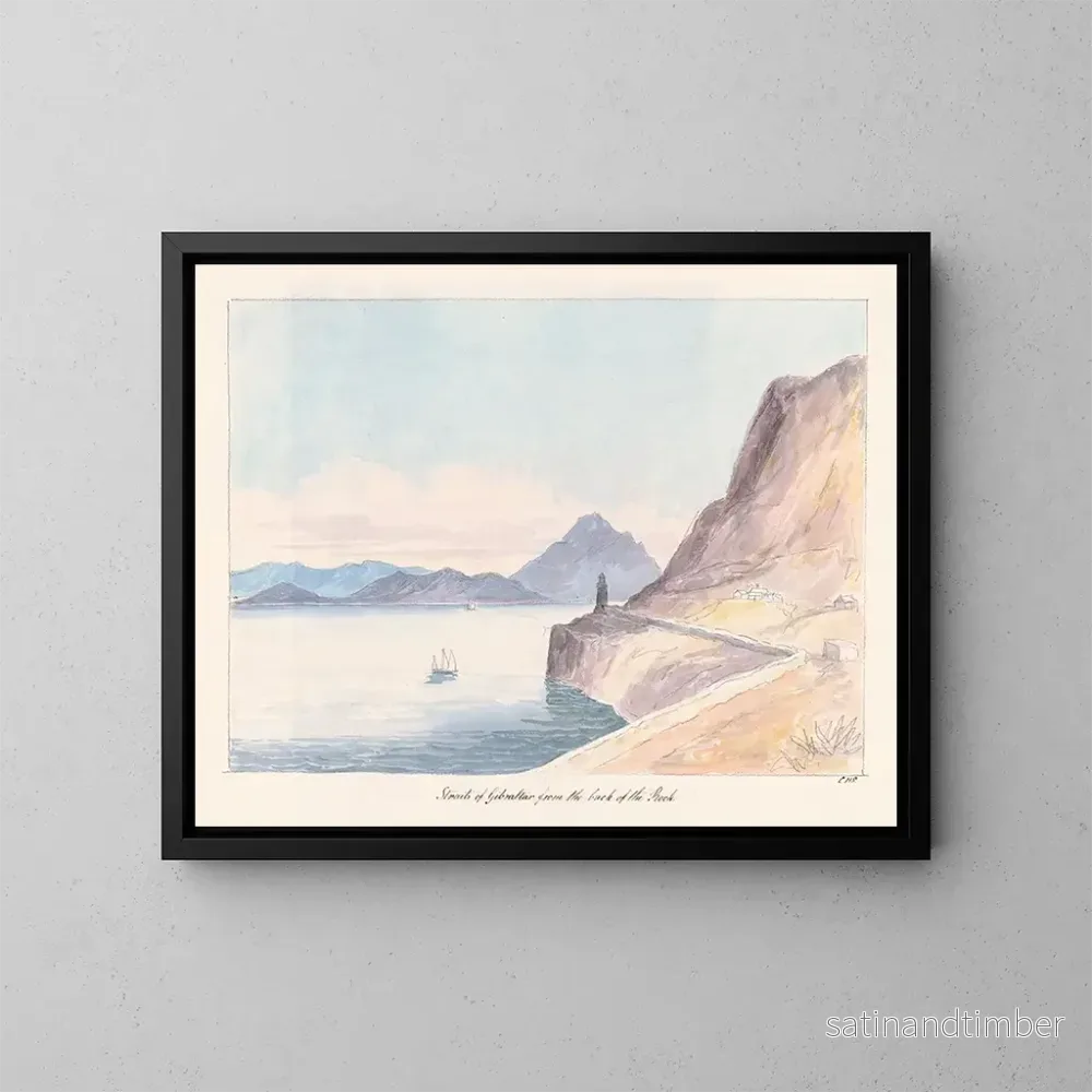 Reproduktion av målningen av Gibraltar sund sett bakifrån klippan – Charles Hamilton Smith Reproduktion av målningen av Gibraltar sund sett bakifrån klippan – Charles Hamilton Smith