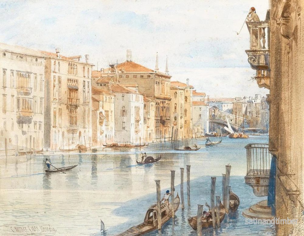 Reproduktion av målningen av Grand Canal och Rialto-bron - Carl Friedrich Heinrich Werner - Bild 2