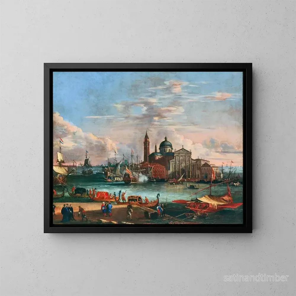 Reproduktion av målningen San Giorgio Maggiore, Venedig - Johann Anton Eismann