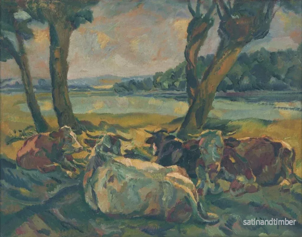 Reproduktion av målningen Vaches au repos - Gustav Mahler - Bild 2