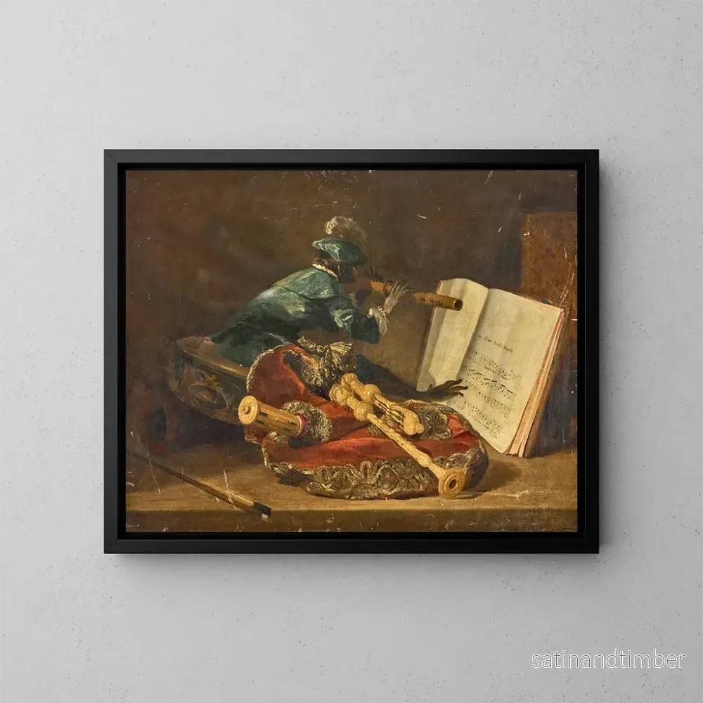 Reproduktion av målningen Le singe musicien - Philippe Rousseau