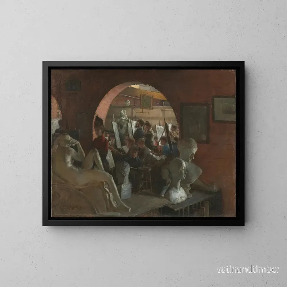 Reproduktion av målningen Une alcôve dans la Art Students League – Charles Courtney Curran Reproduktion av målningen Une alcôve dans la Art Students League – Charles Courtney Curran